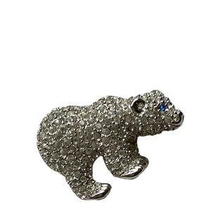 Swarovski Brooch: Sparkling Crystal Polar Bear Brooch  pin